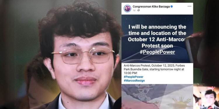Kiko Barzaga announces details for October 12 corruption protest at Forbes Park