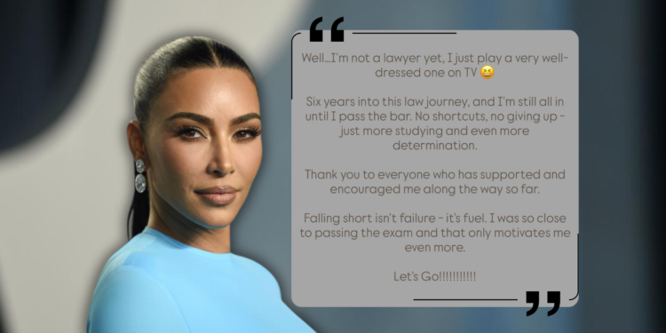 Kim Kardashian fails California bar exam after six years of studying, says she’s “not giving up”