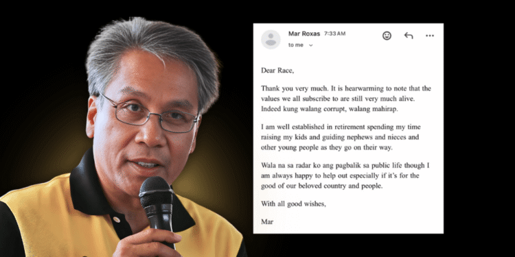 Former senator Mar Roxas declines national position, chooses family over politics