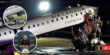 Two pilots dead after runway collision between Air Canada jet and fire truck at LaGuardi