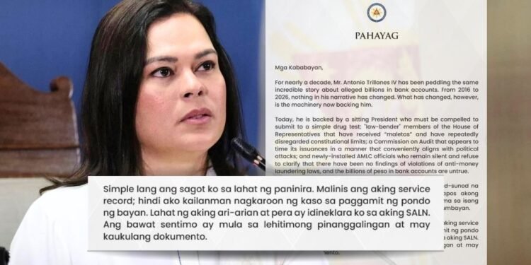 Sara Duterte blasts Trillanes anew over bank account claims, says all declared in SALN