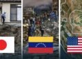 Three powerful earthquakes strike Japan, Venezuela, and the US in an extraordinary 8 hours