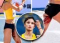 Chinese marathoner powers through championship race with blood in her legs