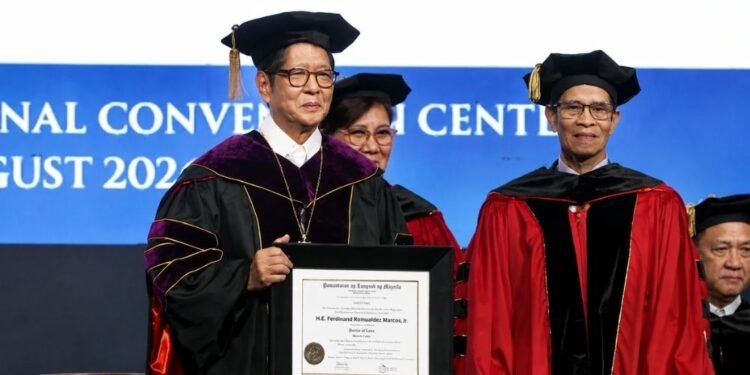 Marcos receives honorary doctorate in law from Pamantasan ng Lungsod ng Maynila